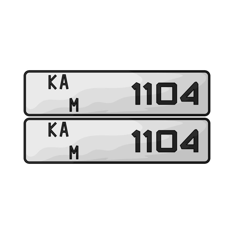 Car number plate vector