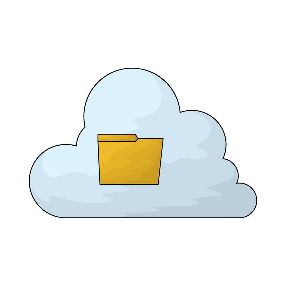 folder clouds illustration vector