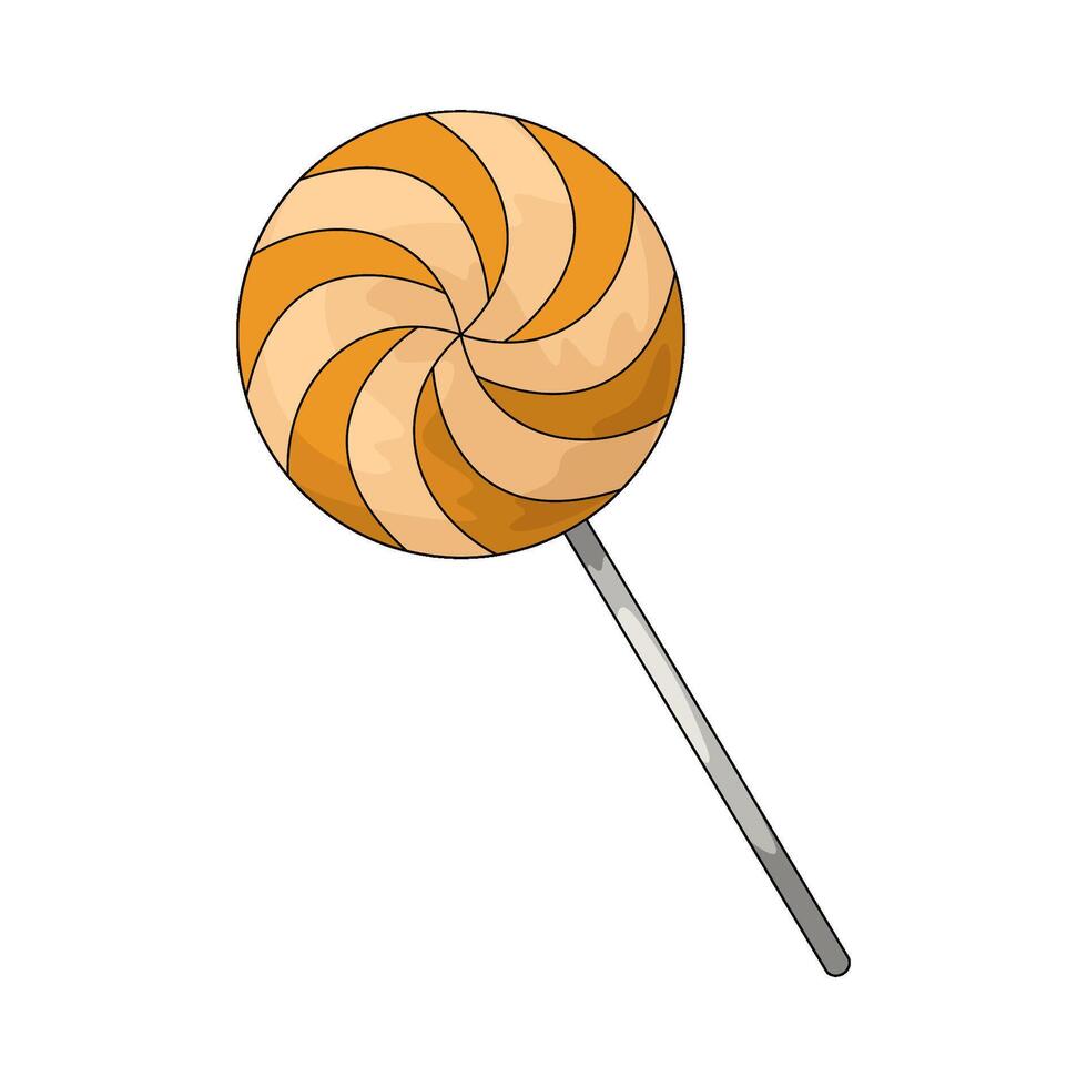 illustration of a orange lollipop vector