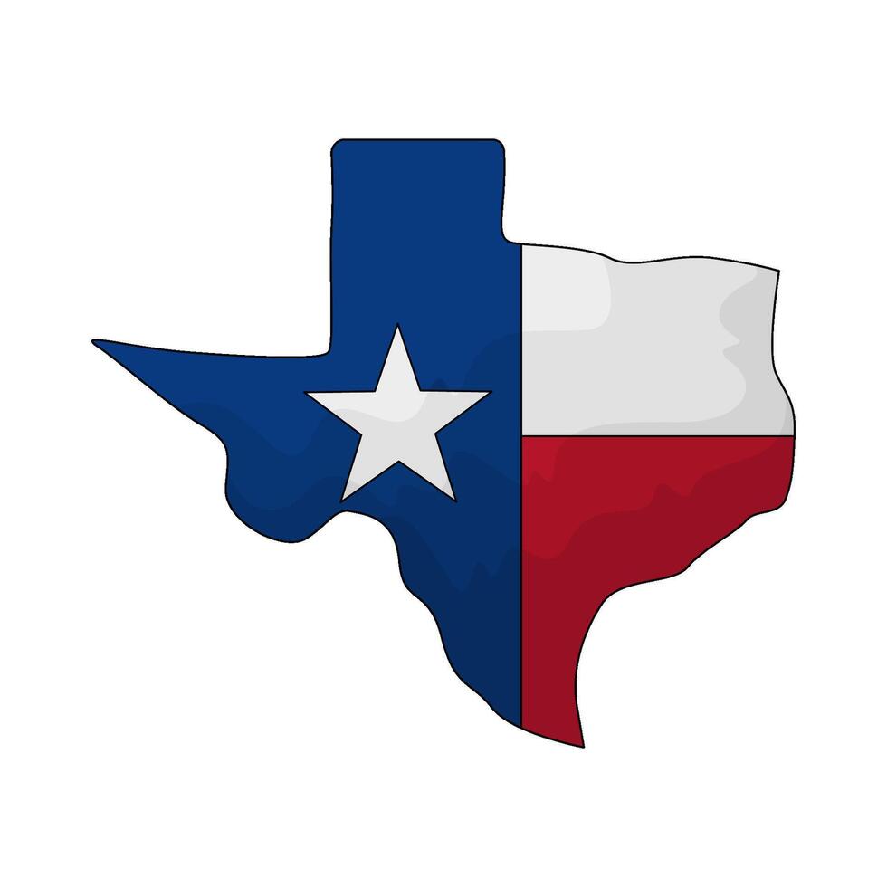 Texas map illustration vector