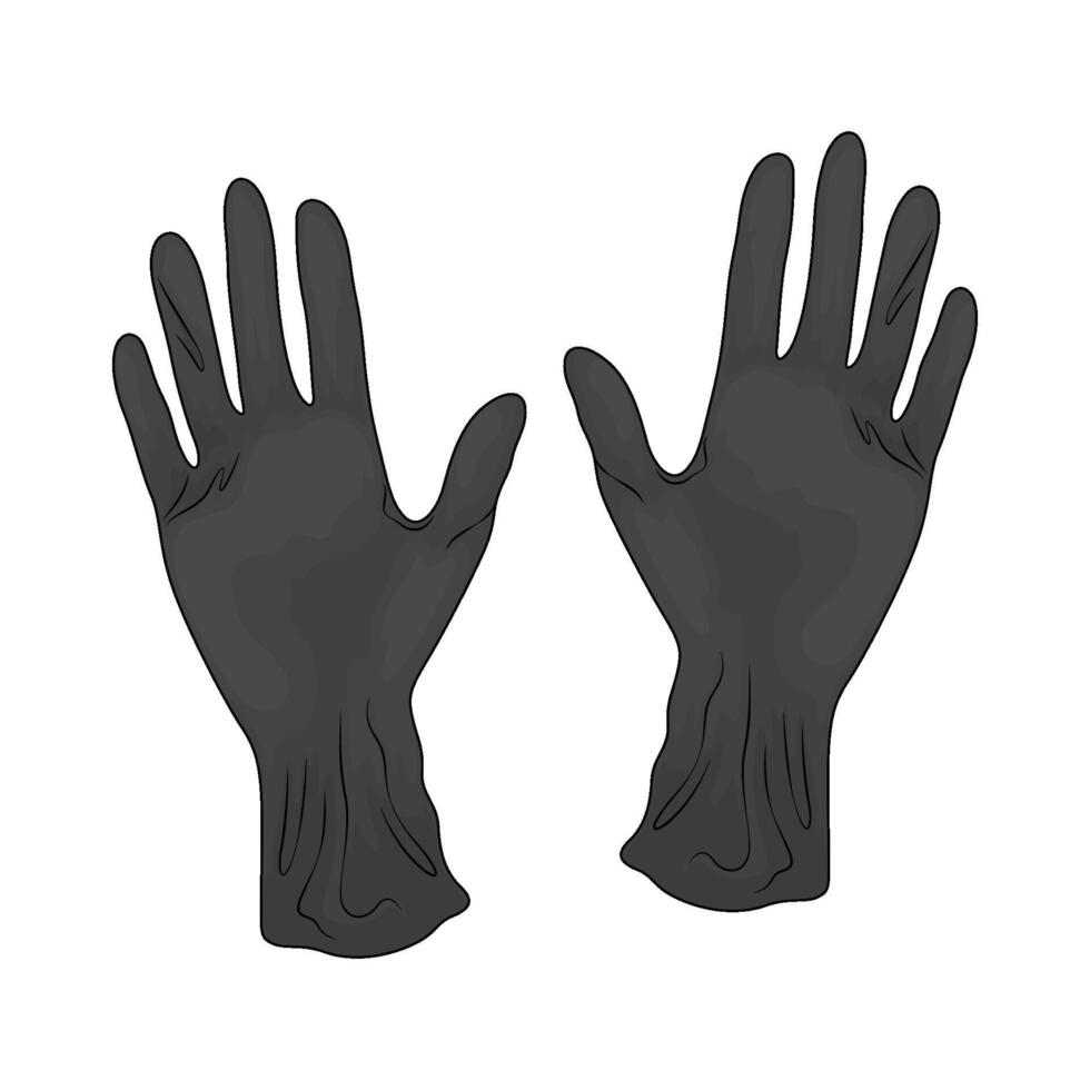 illustration of black rubber gloves vector