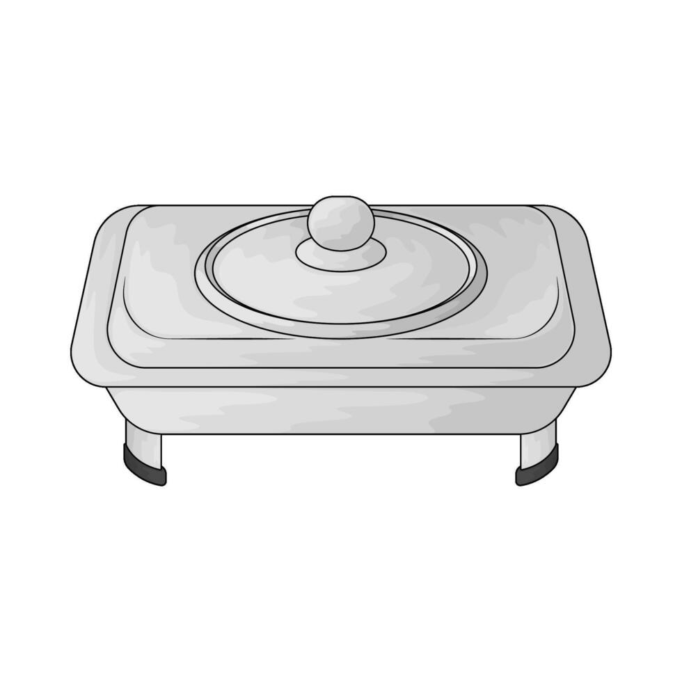 illustration of stainless steel food container vector
