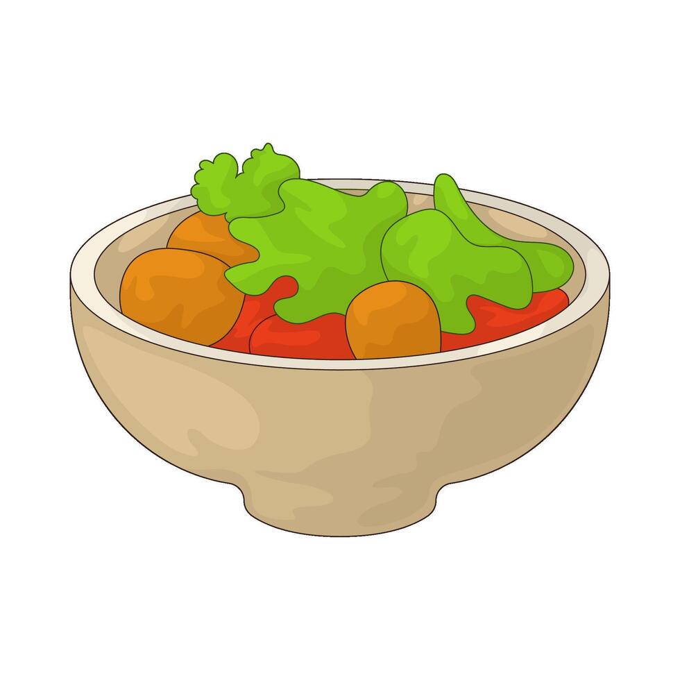 fresh salad bowl vector