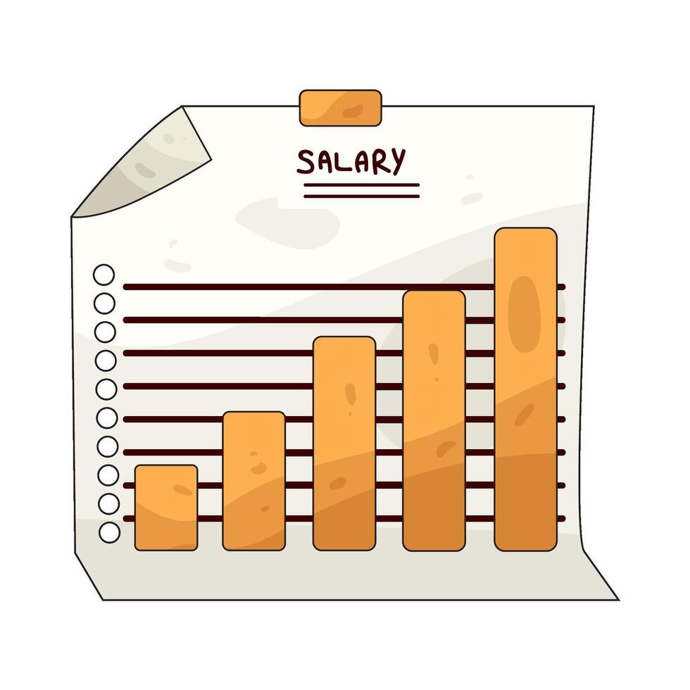 salary graph illustration vector