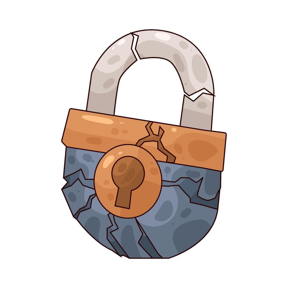 Broken Lock illustration vector