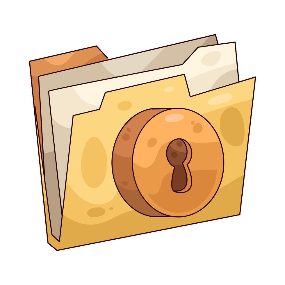 folder lock illustration vector