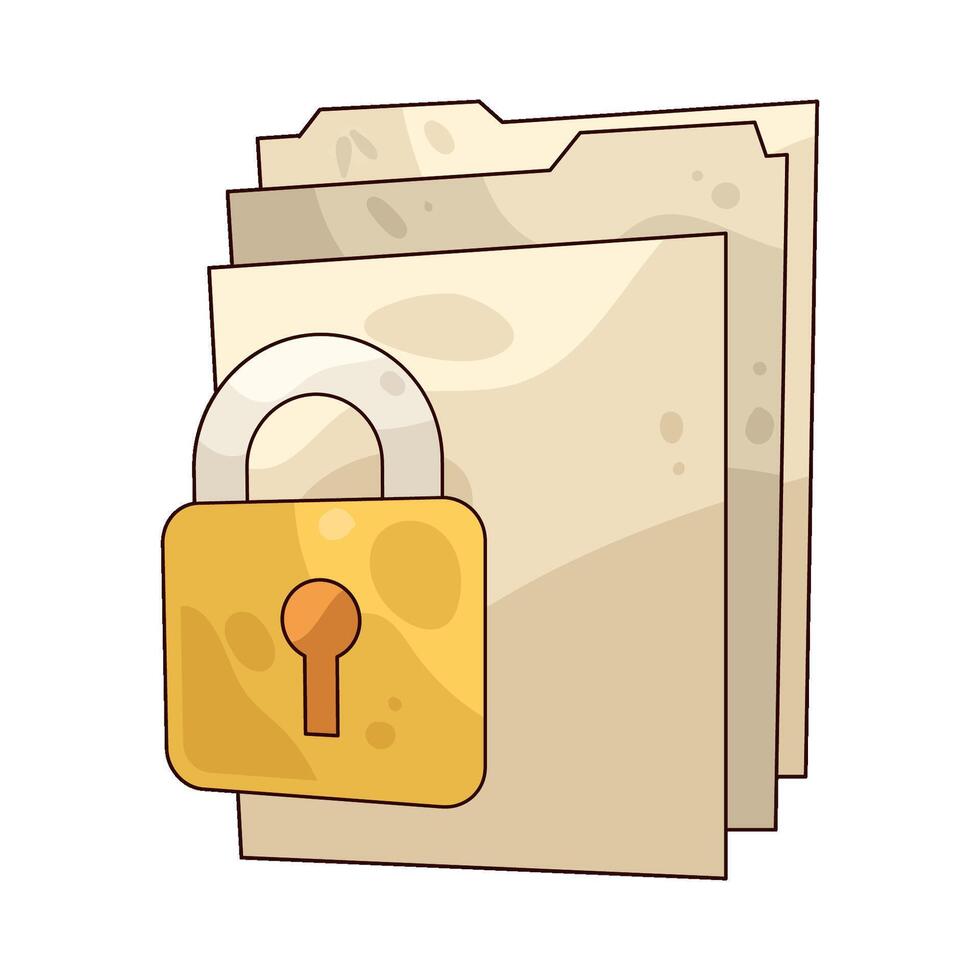 document lock illustration vector