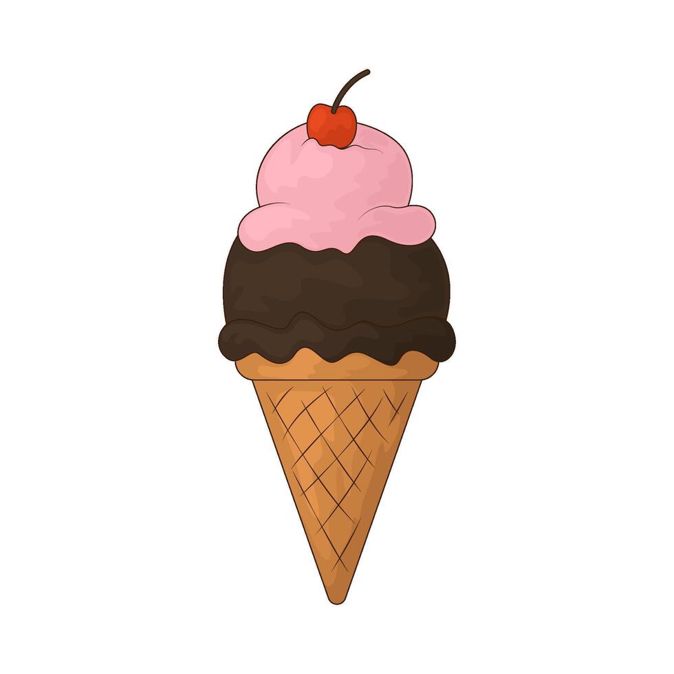 strawberry and chocolate ice cream vector