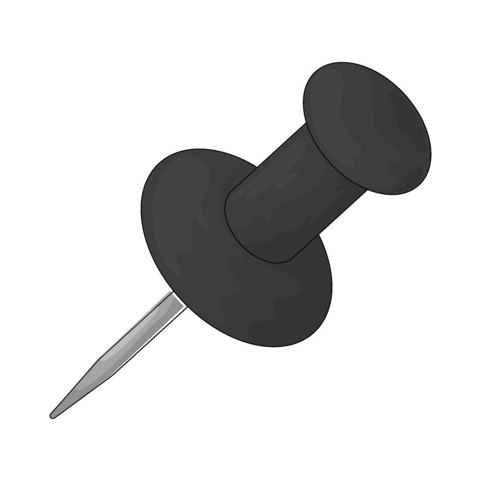 black push pin vector
