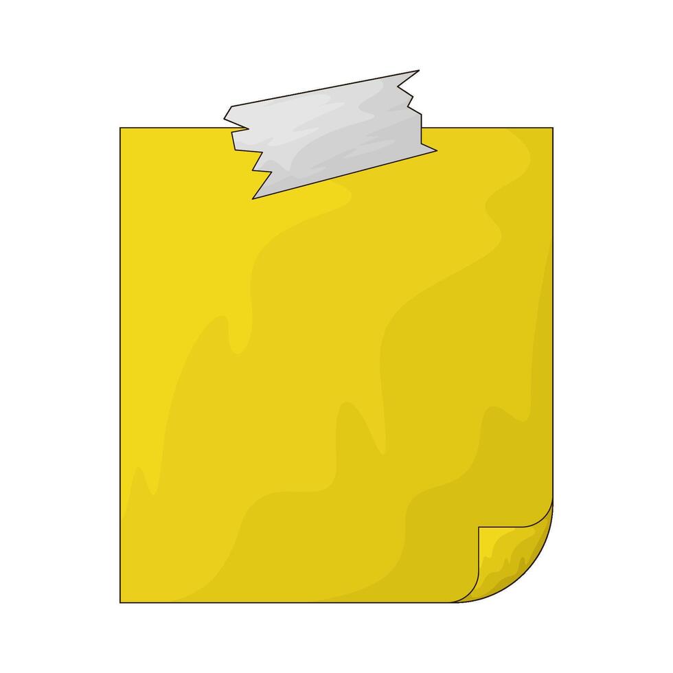 illustration of a yellow sticky note vector