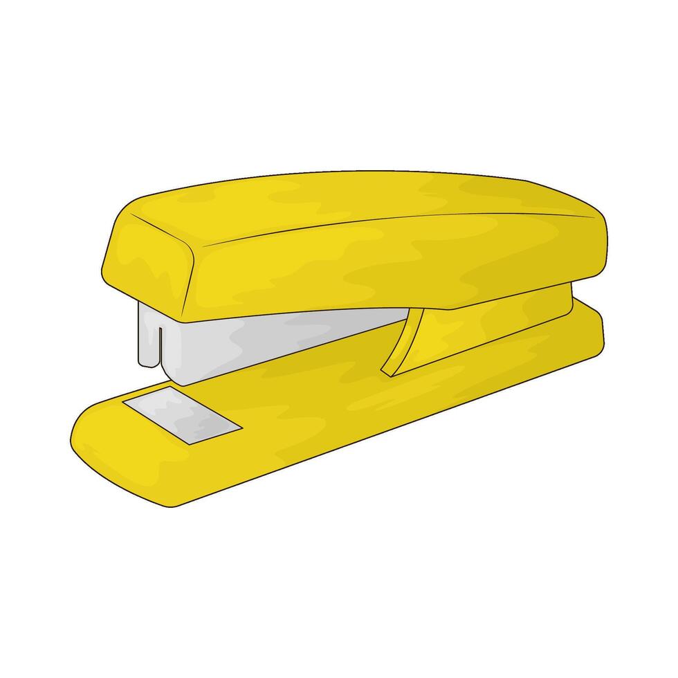 illustration of a yellow stapler vector
