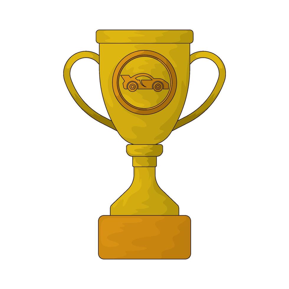 Car Race gold trophy vector