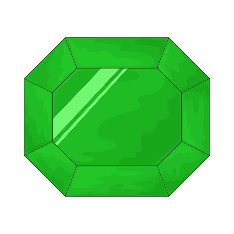 shiny green gemstone vector