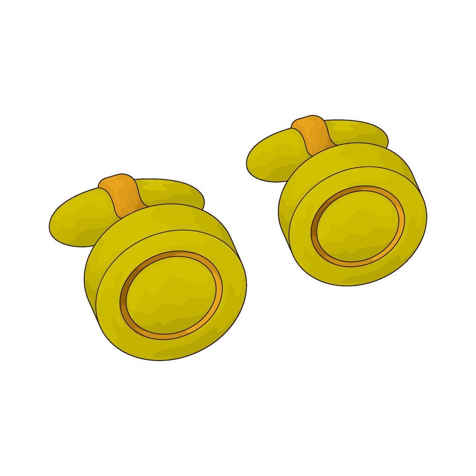 gold cufflinks illustration vector