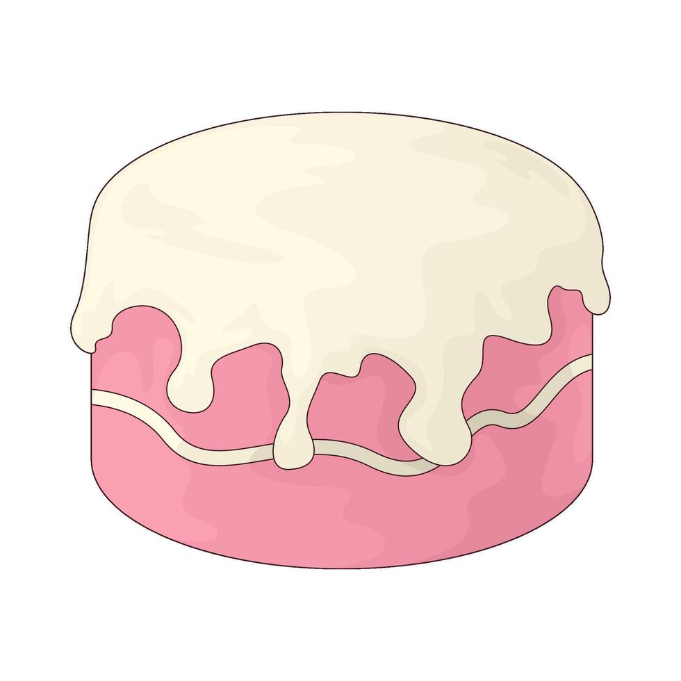 illustration of a pink cake vector
