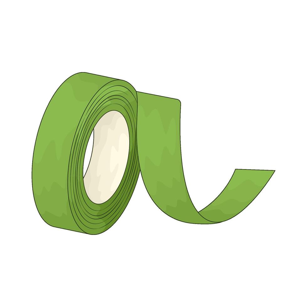 green ribbon roll vector