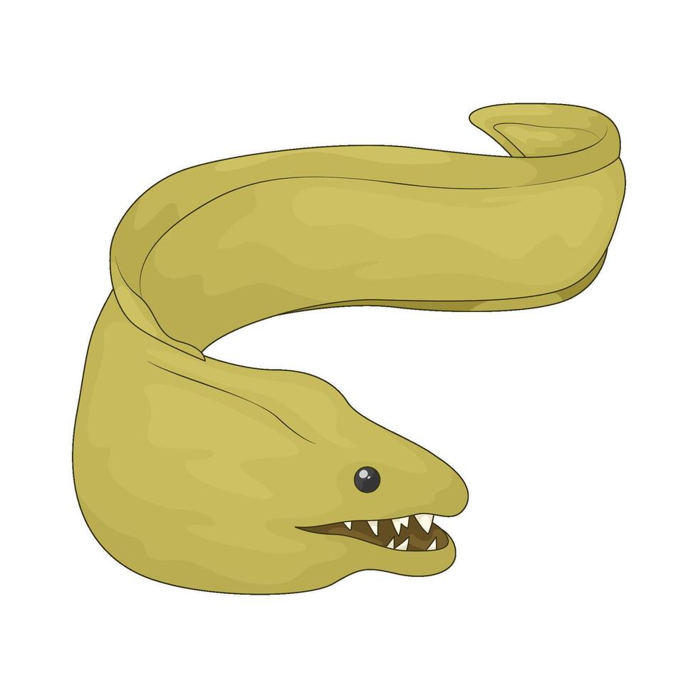 scary eel illustration vector
