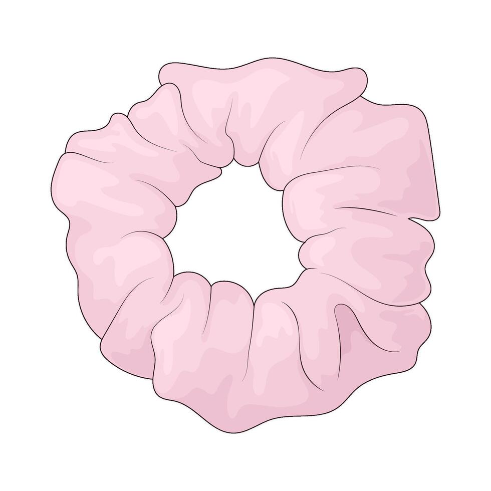 pink scrunchie illustration vector