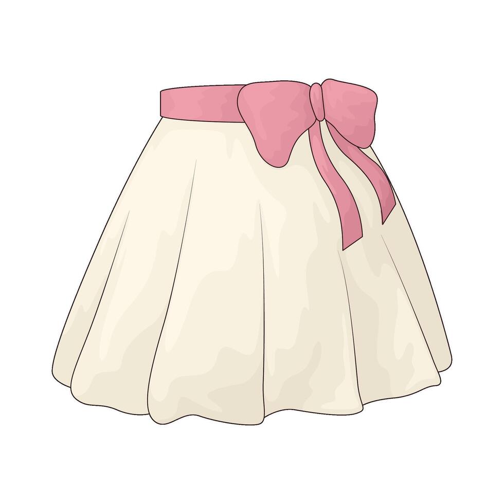 white skirt illustration vector