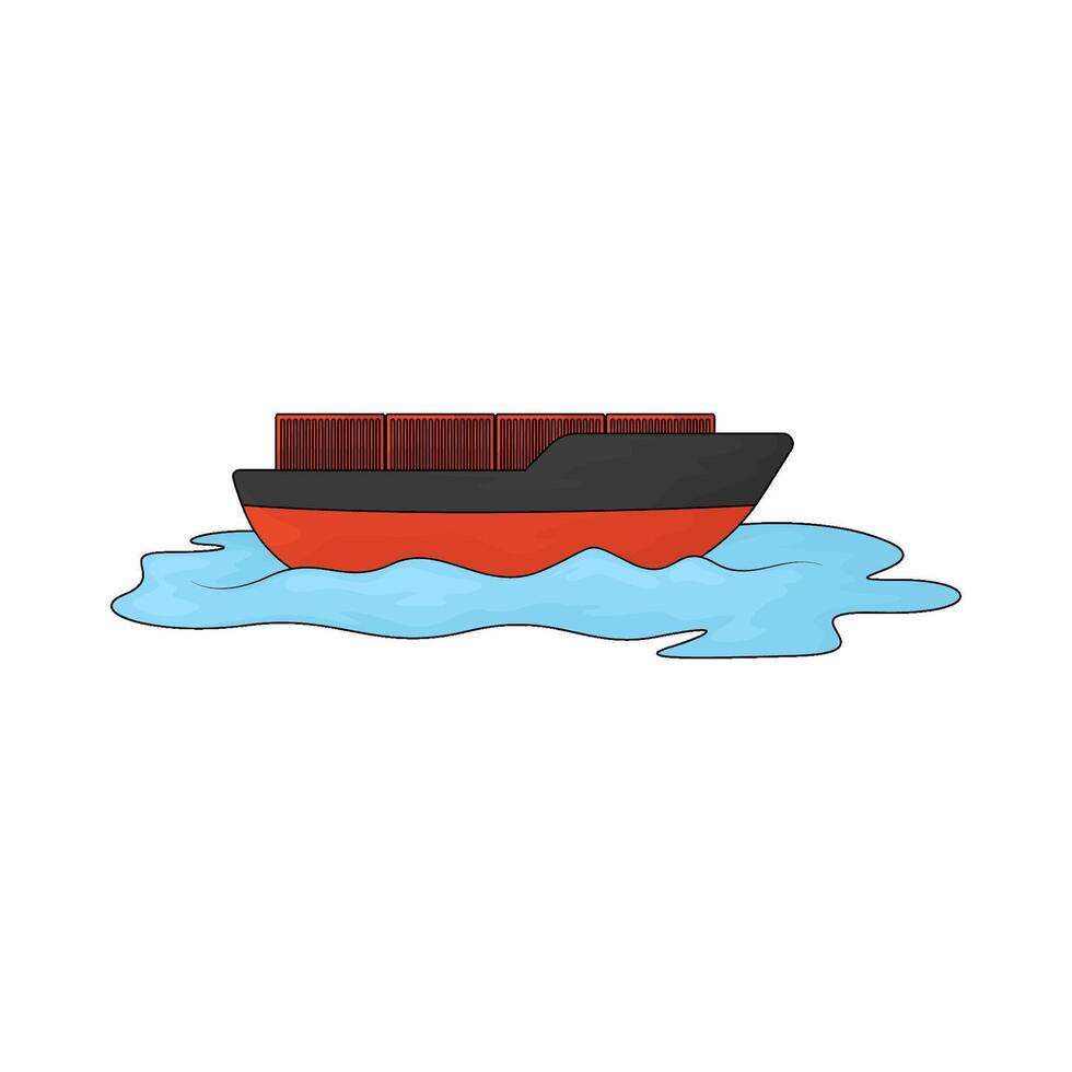 illustration of a cargo ship vector