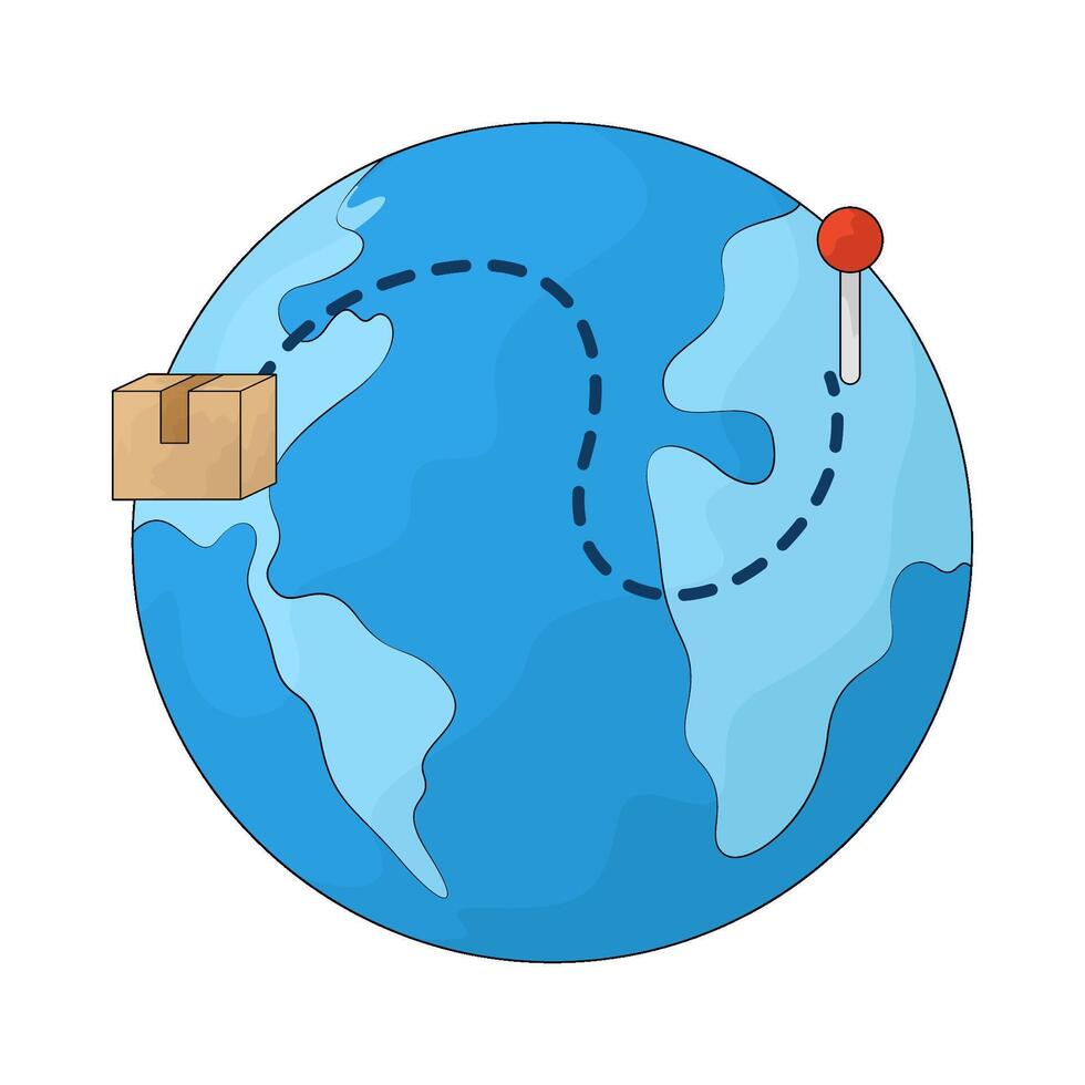delivery route illustration vector