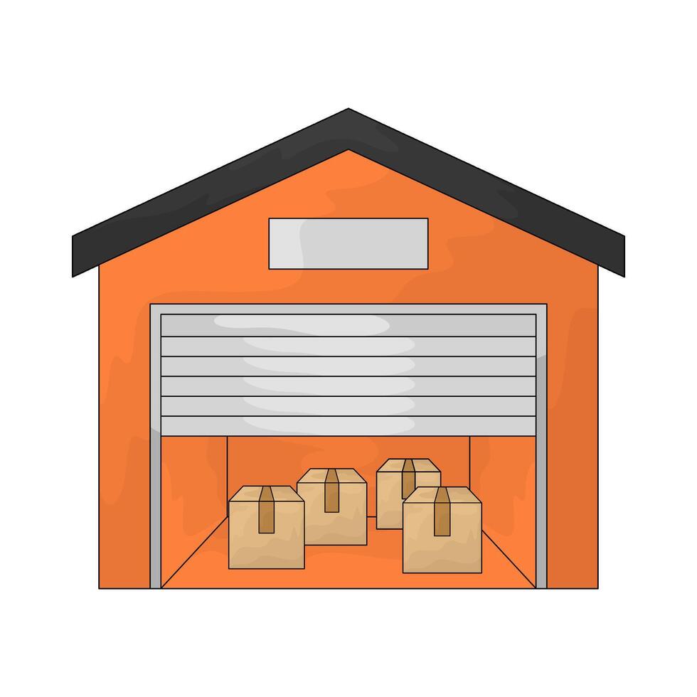 Logistic warehouse illustration vector