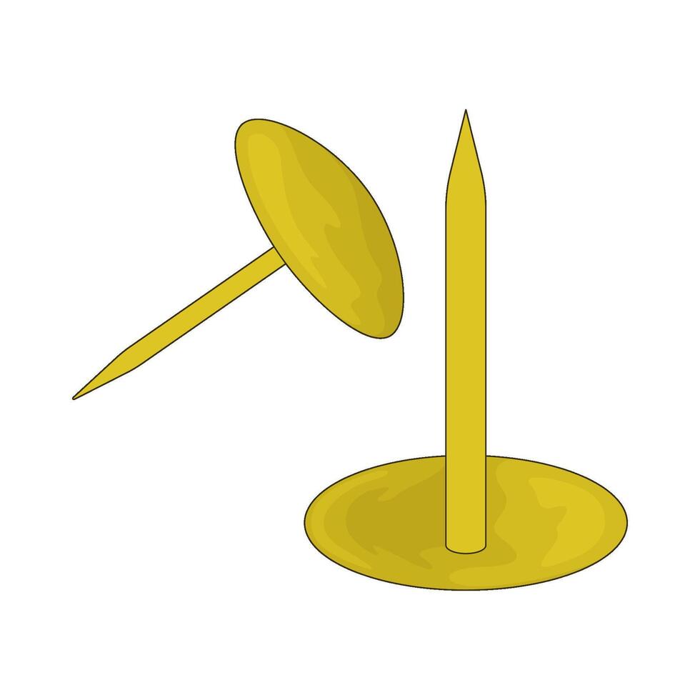 yellow thumbtack illustration vector