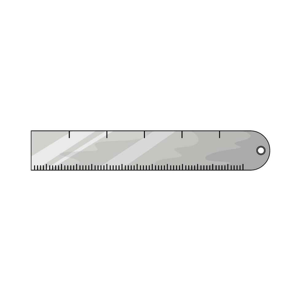 illustration of a metal ruler vector