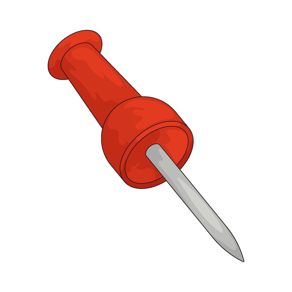 illustration of a red push pin vector