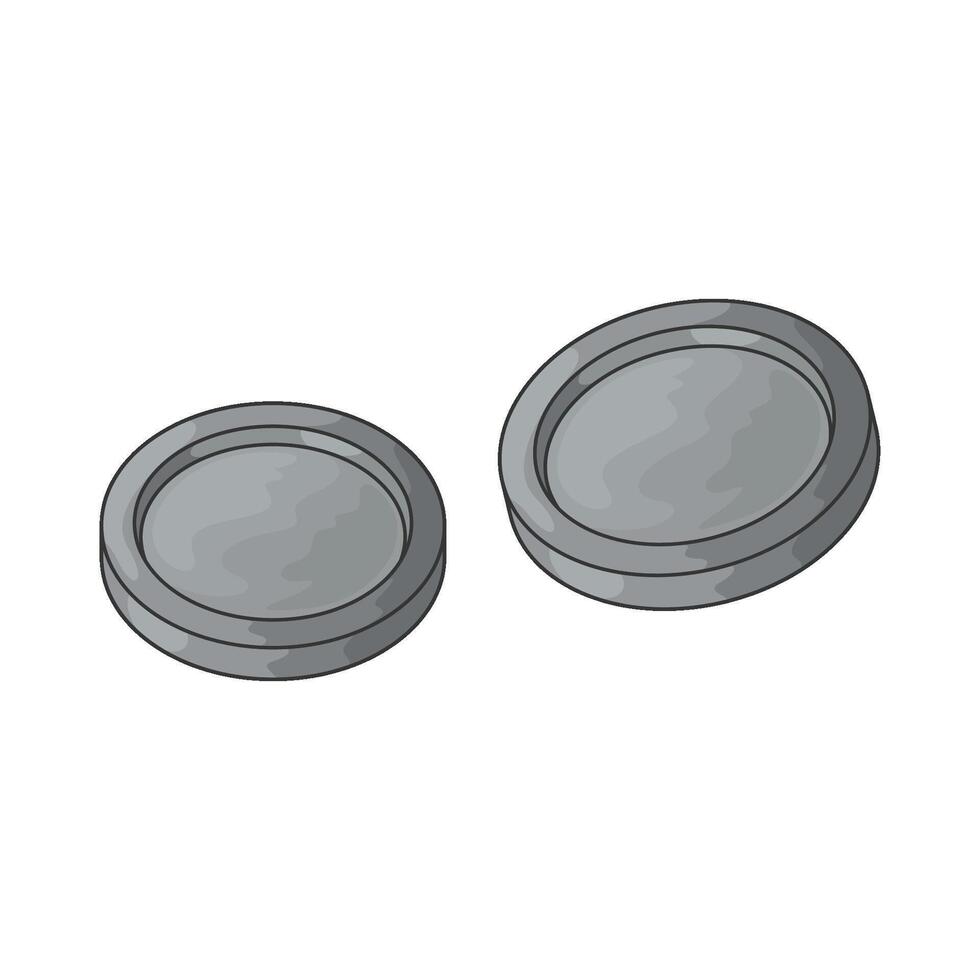 two silver coins vector