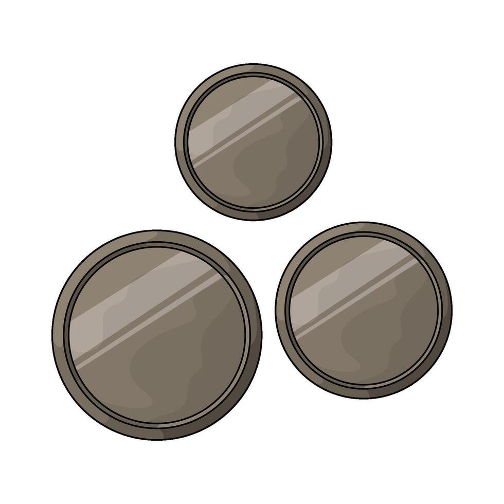 three silver coins vector