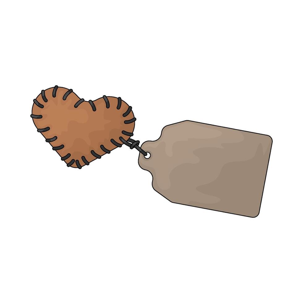 heart with tag illustration vector
