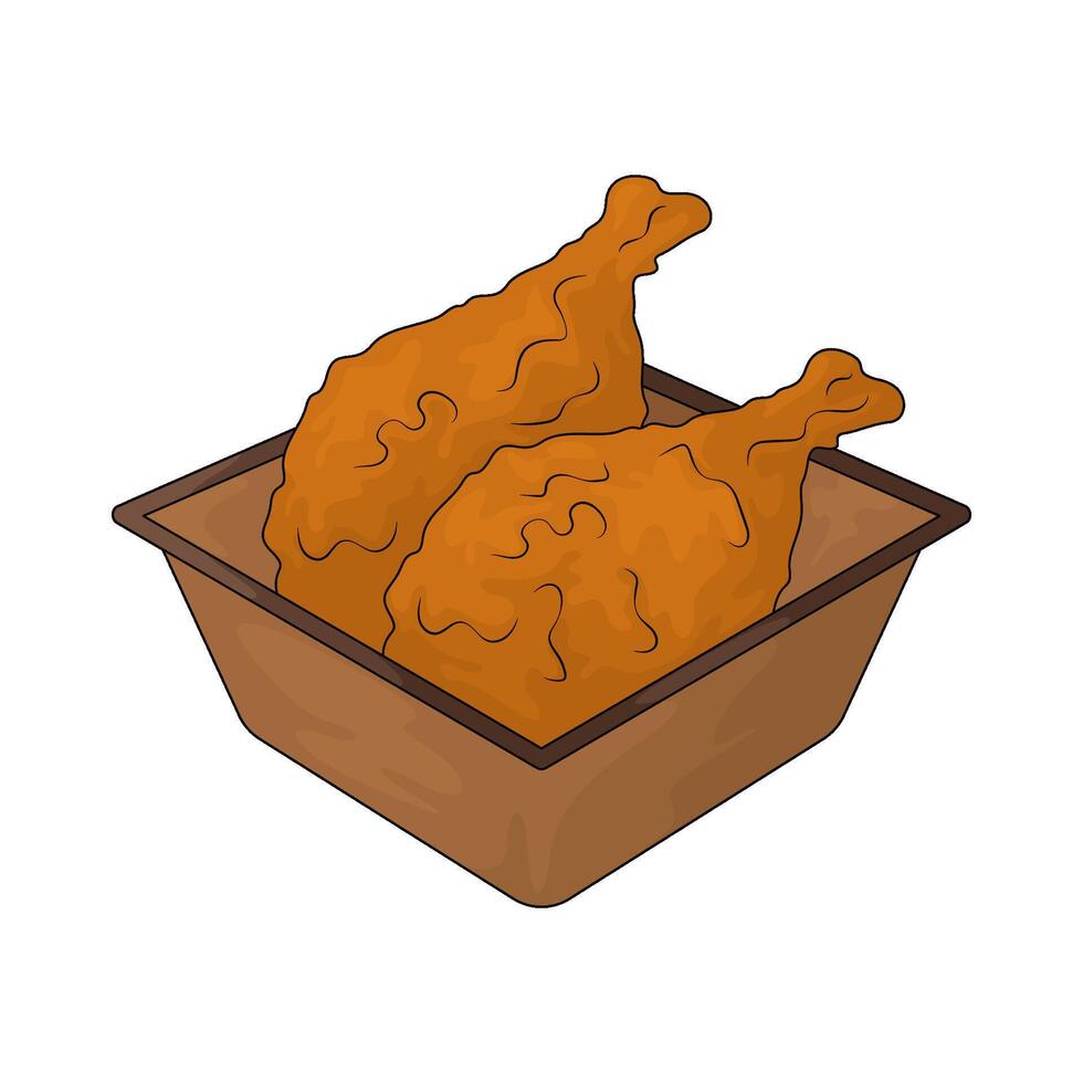 fried chicken delivery illustration vector