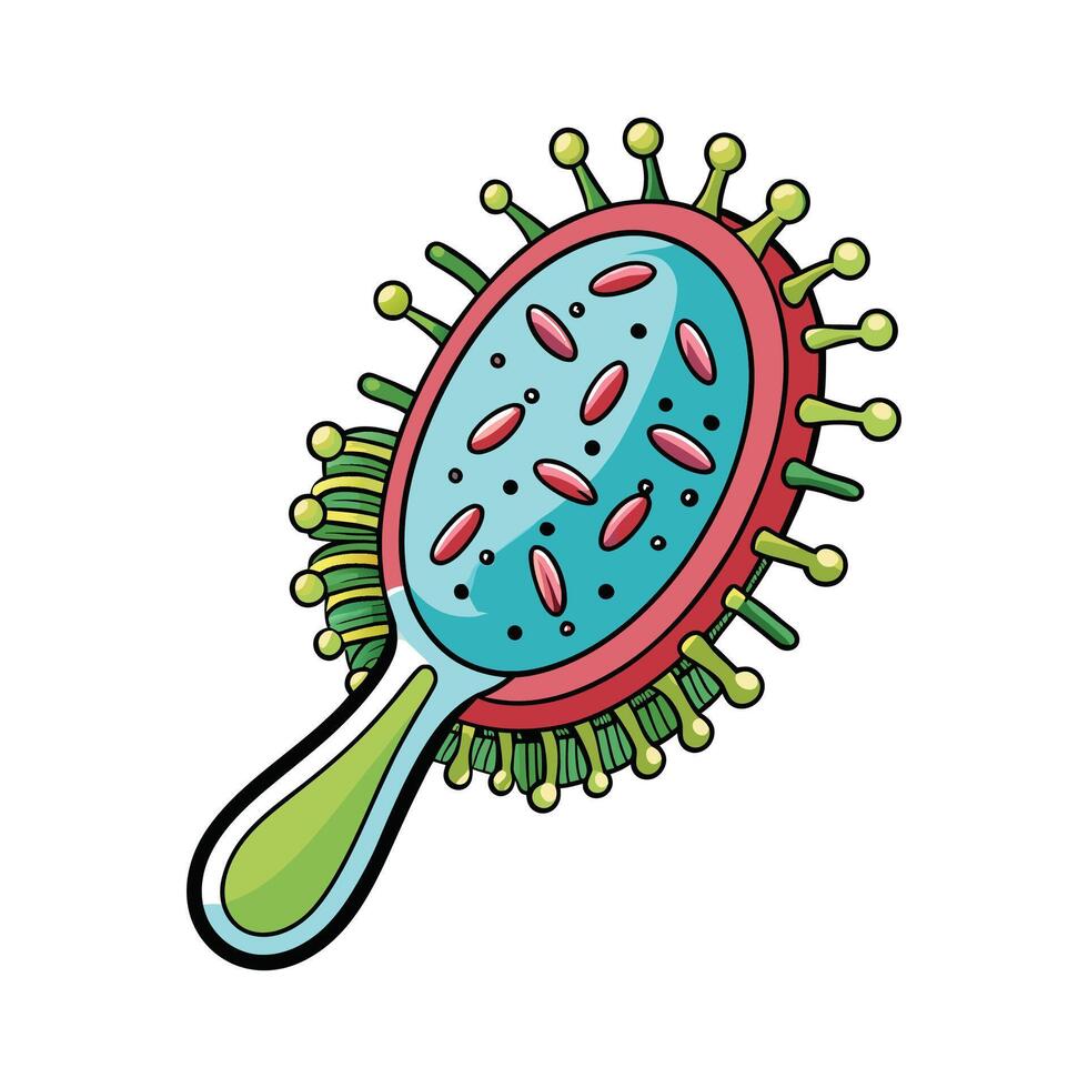 Unwashed Hairbrush Bacteria vector
