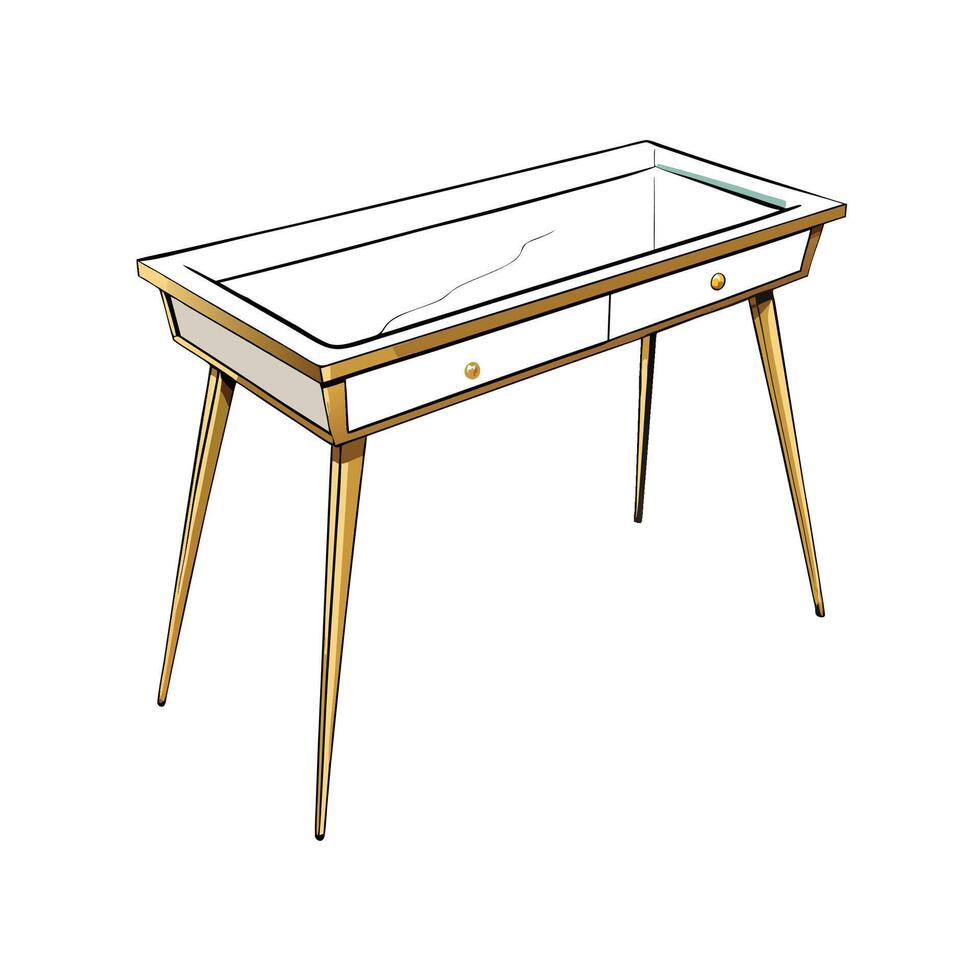 Writing Desk with Glass Top vector