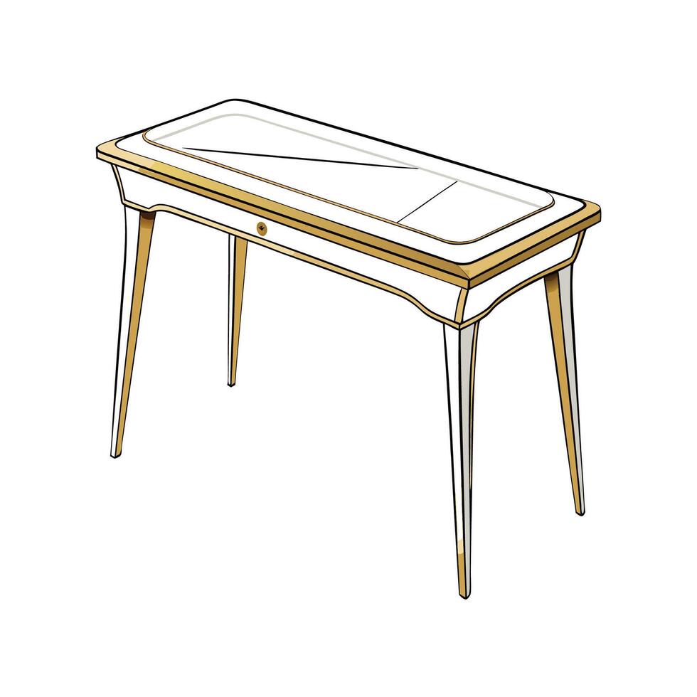Chic Glass Top Desk vector