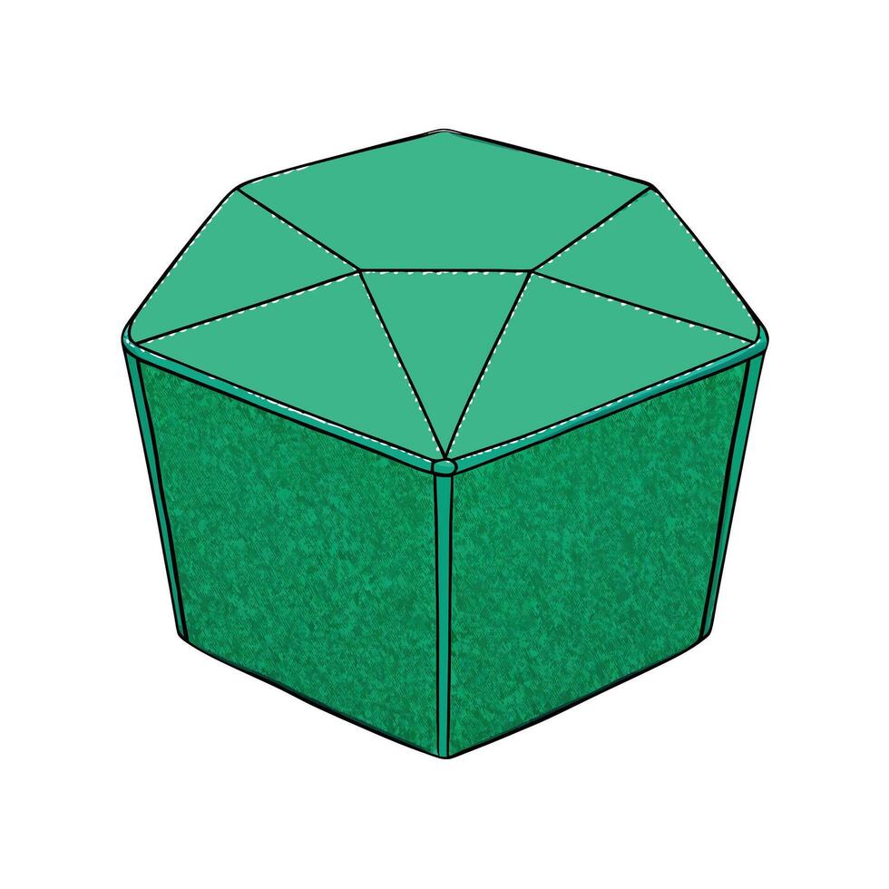 Hexagon Inspired Ottoman Design vector