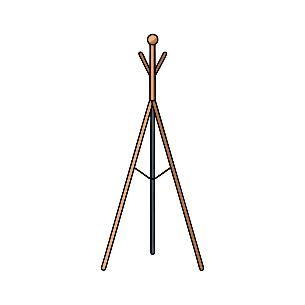 Tripod Coat Rack Design Idea vector