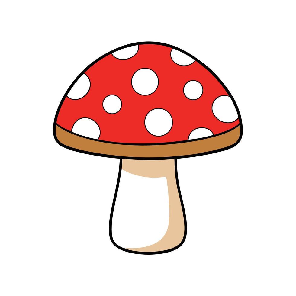 Red Top Mushroom Stool Design vector