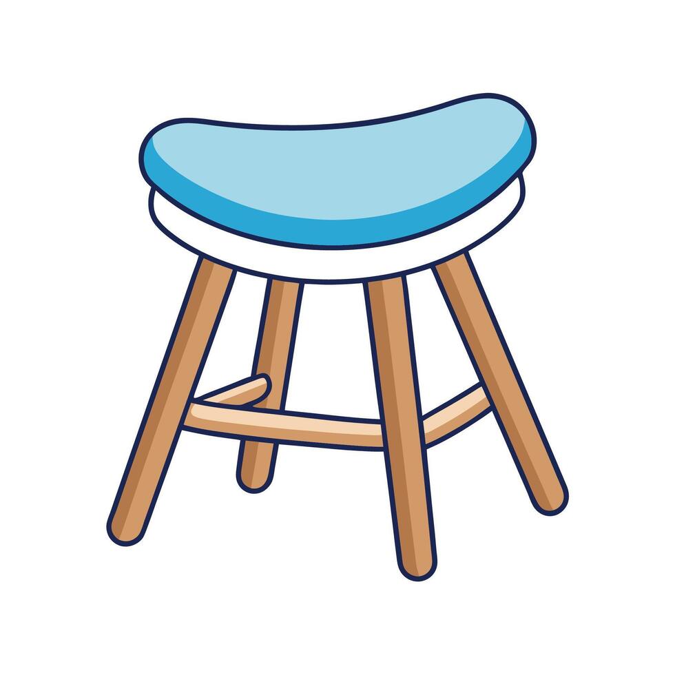Rocking Stool Design Inspired by Curved Wooden Legs vector