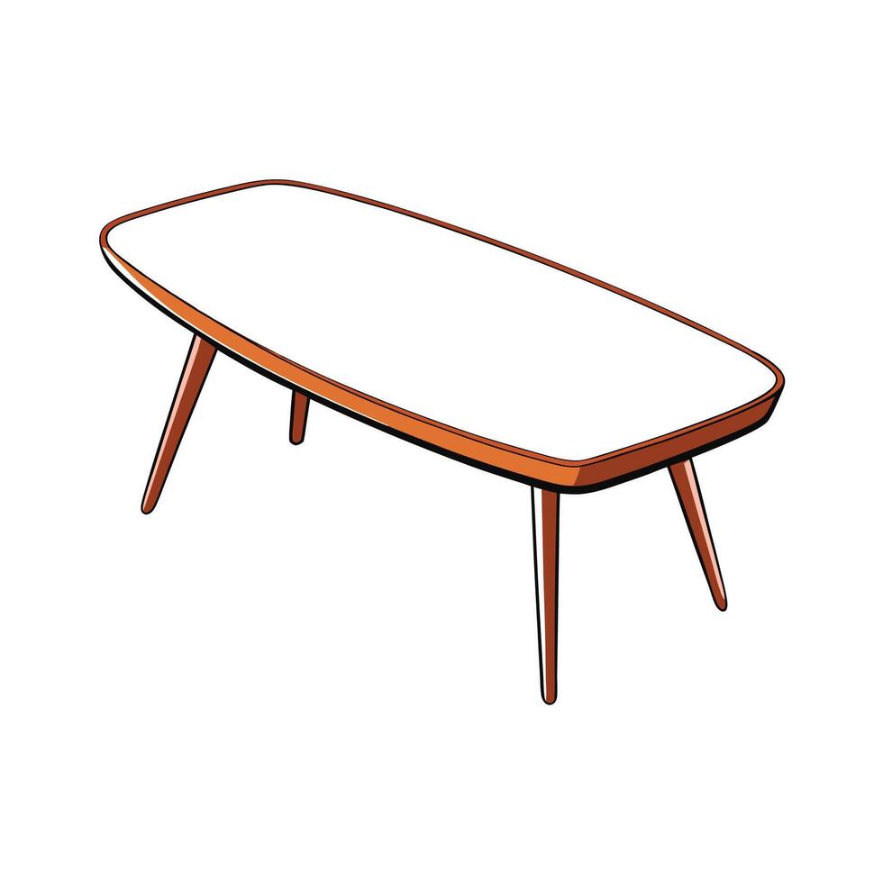 Kidney Shaped Coffee Table Design vector