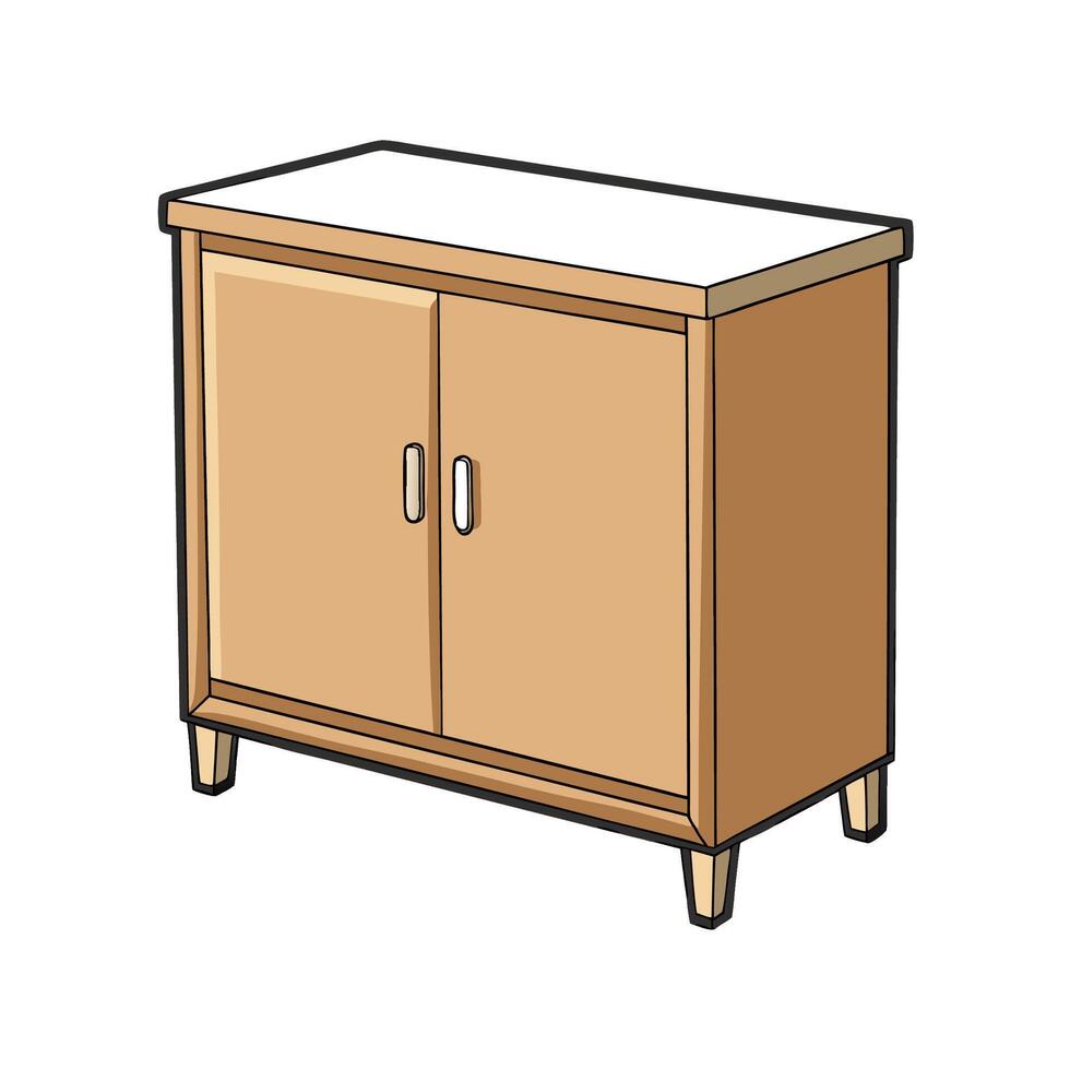 Small Storage Cabinet Design vector