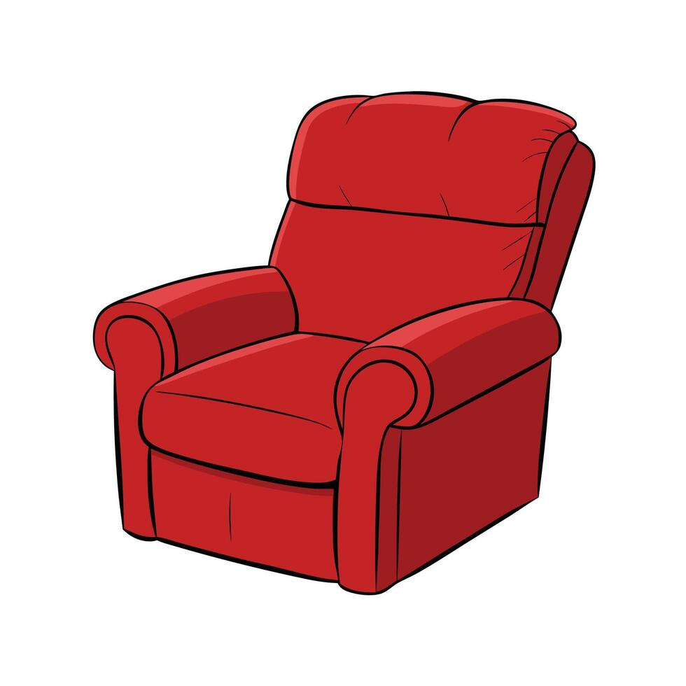 Wide Armrests Recliner Design vector
