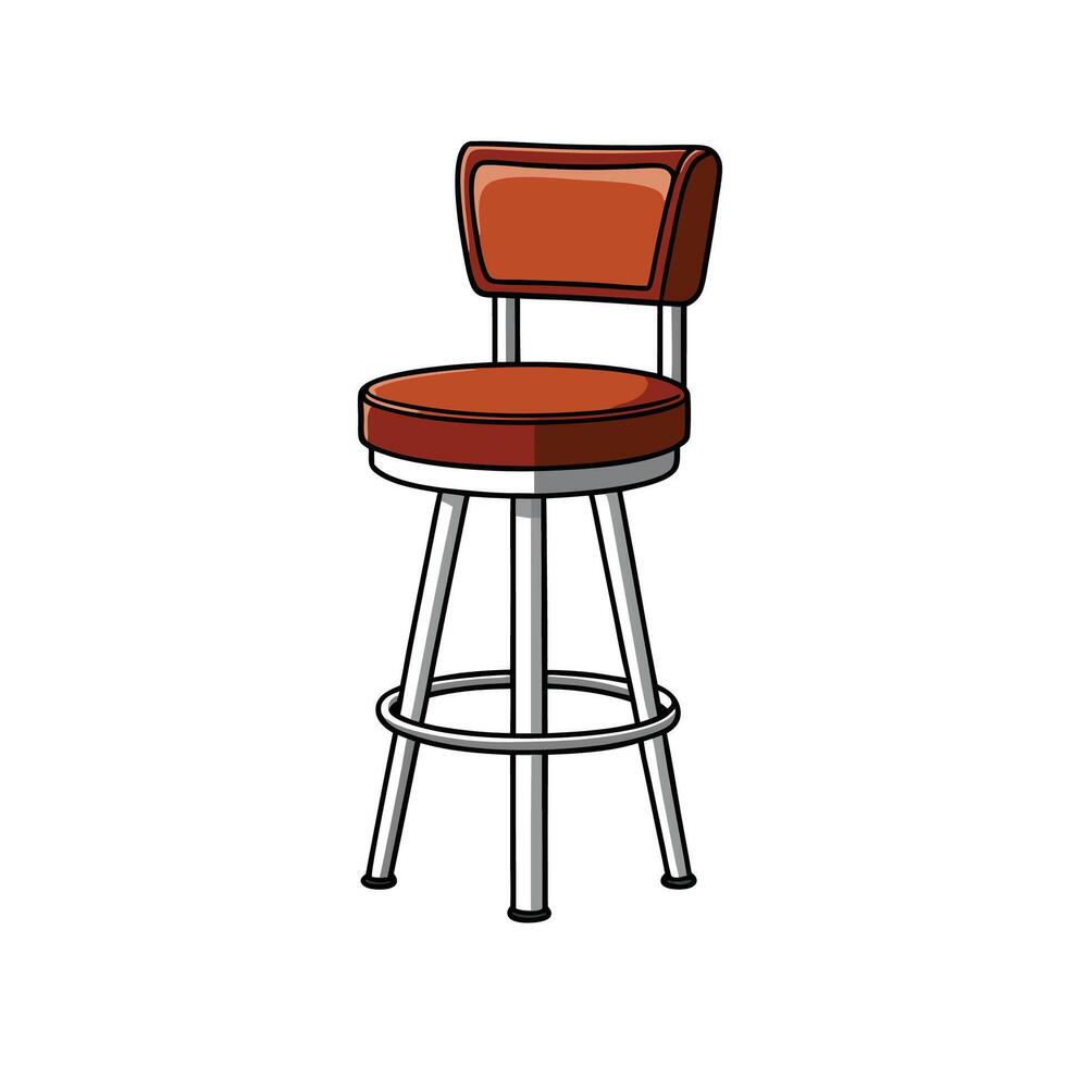 Leather Seat Bar Stool Design vector