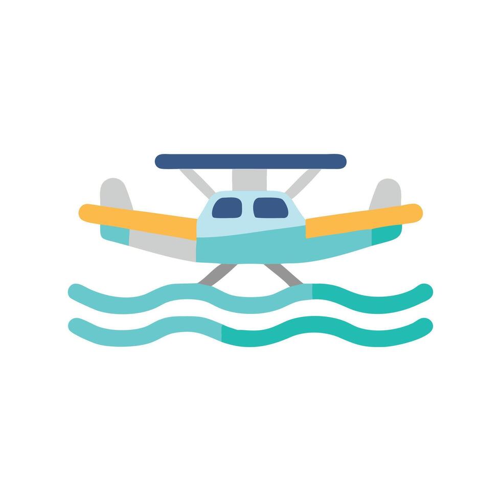 Sea Plane Icon Design with Flat Style vector
