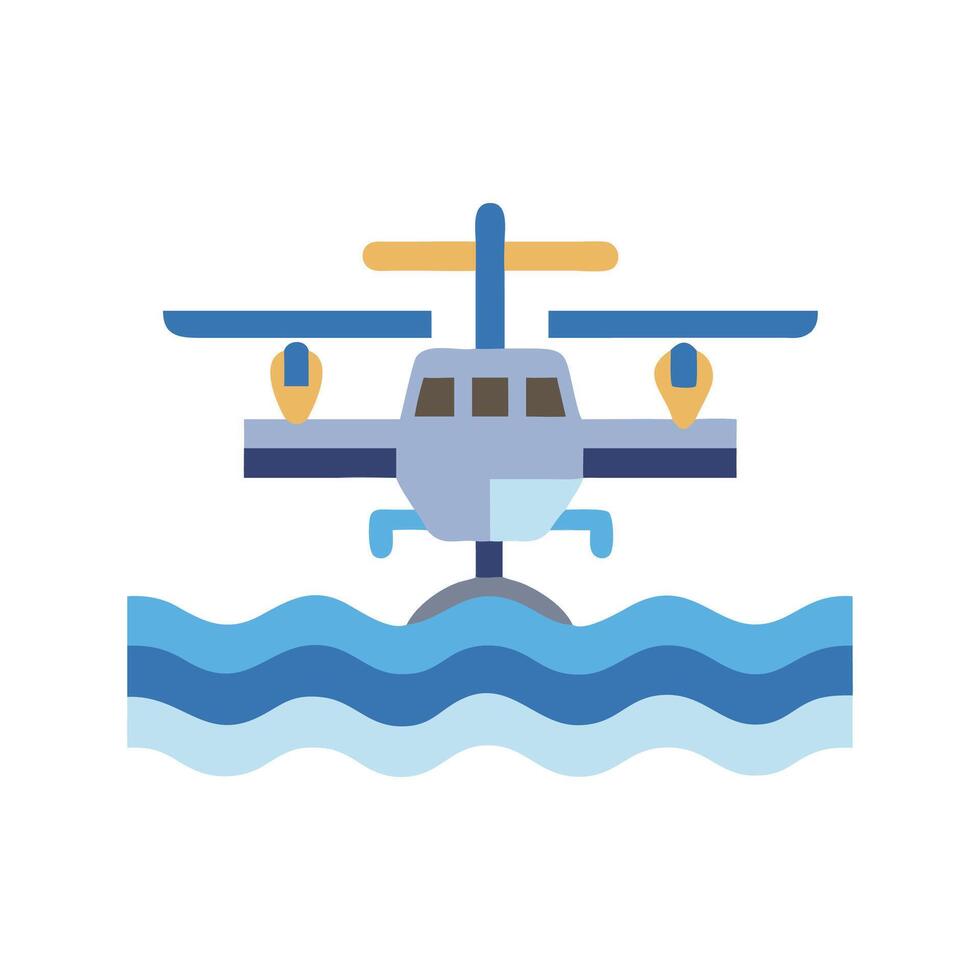 Sea Plane Icon Design with Unique Style vector