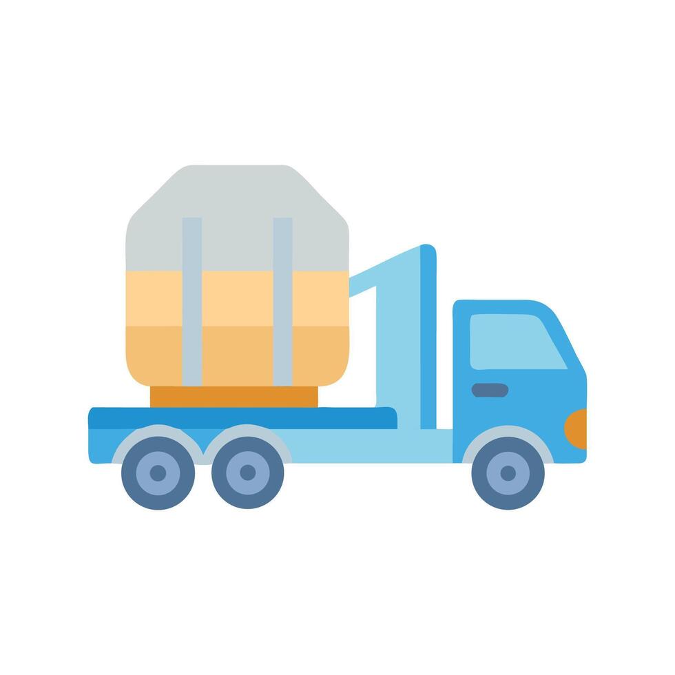 Silo Truck Icon Design with Flat Style vector