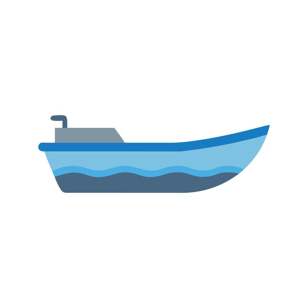 Skiff Boat Icon Design with Flat Style vector