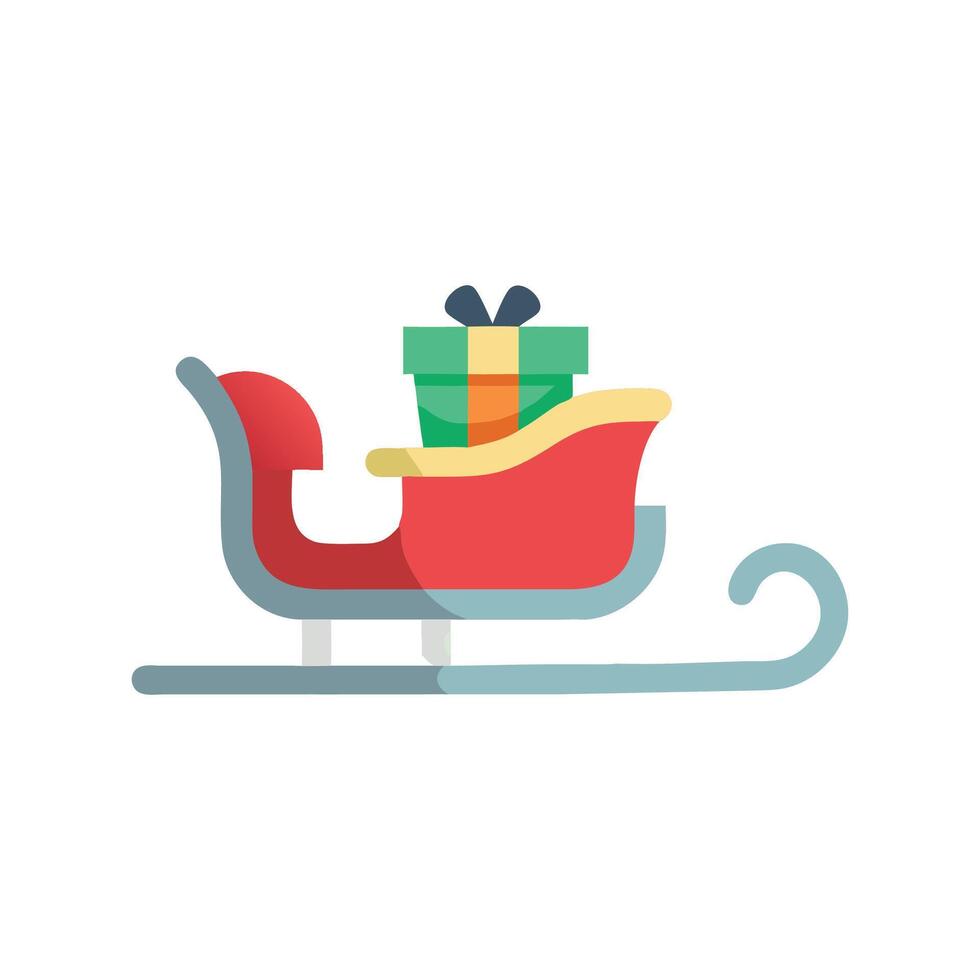 Sleigh Icon Design with Unique Style and Flat Design vector