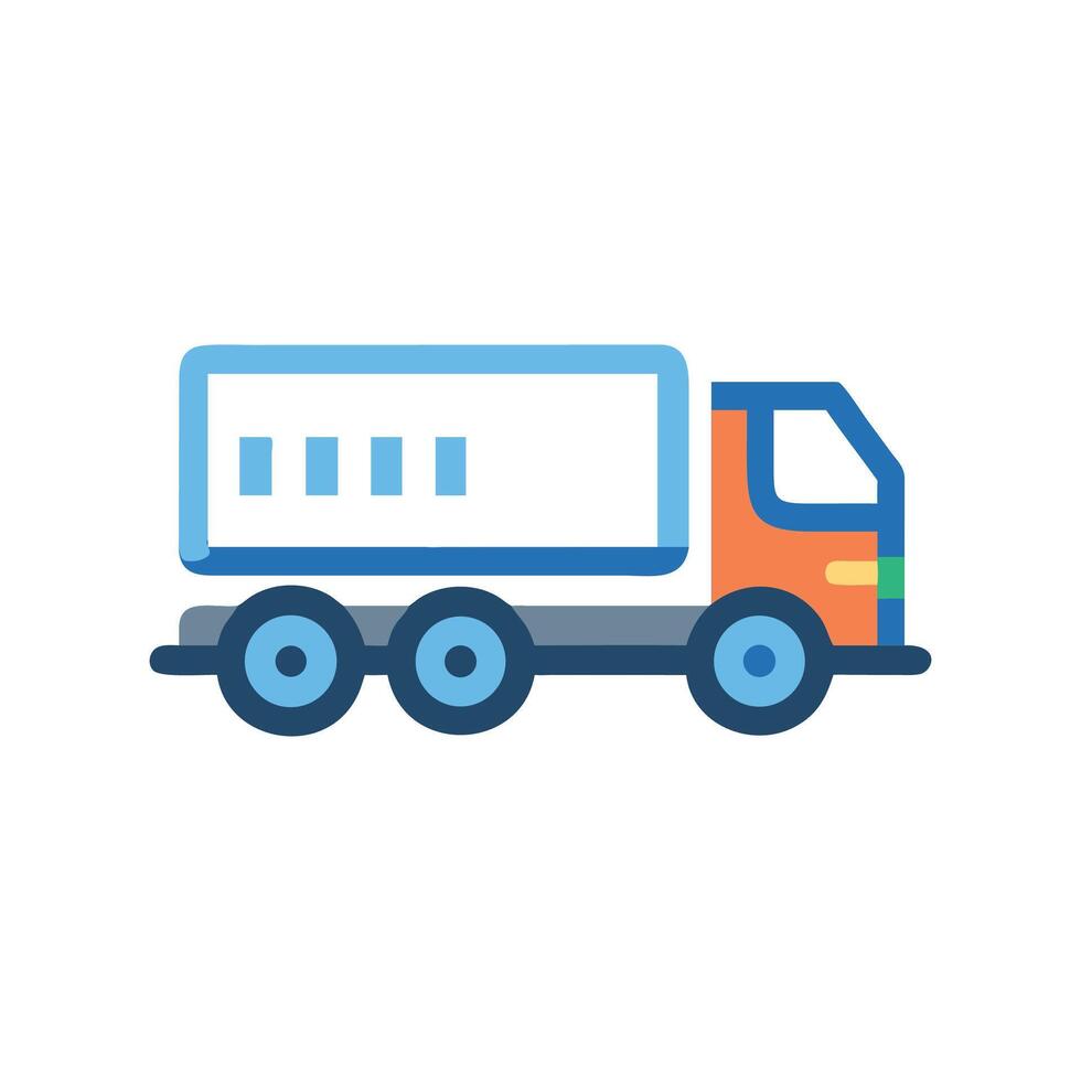 Truck Icon Design with Transporter Style vector